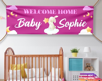 Welcome Home Baby Banner, 13oz Vinyl, Baby Shower Decor