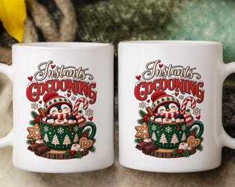 Christmas Mug,Hot Chocolate Mug, Instant Cocooning Design (Ceramic)