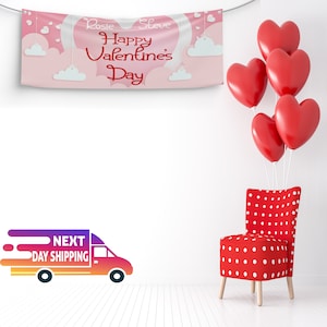 Customized Valentines Day Banner, Happy Valentines Day, Custom Banner, Vinyl Banner, Valentines Decor, Happy Valentines, Valentines Banner