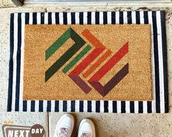 Retro Colorful Doormat, Colorful Mat, Coir Doormat, Welcome Doormat, Retro Gift, Front Door Mat, Outdoor Decor, Porch Decor, Doormat