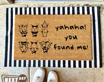 Yahaha You've Found Me Korok Seed Doormat, New Home Decor, Home Gift, Zelda Lover Mat, Nintendo Game, Gift For Him Or Her, Nerdy Gift