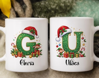 Custom Christmas Name Mug, Personalized Ceramic Coffee Mug