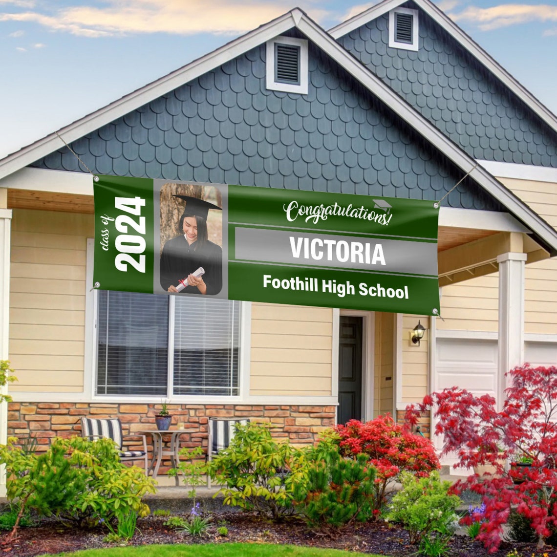 Graduation Banner, Graduation Banner With Photo, Name & School ...