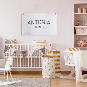 Custom Name Sign, Baby Name Sign, Nursery Wall Art, Baby Name Canvas, Customized Gift, Baby Name Flag, Kids Name Sign, Custom Name Flag
