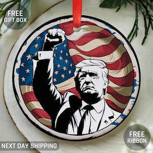 Trump Ornament, Donald Trump, Trump Gift, Trump Decor, Trump Christmas Ornament, Patriotic Ornament, Republican Gift, President Trump