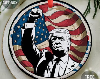 Trump Ornament, Donald Trump, Trump Gift, Trump Decor, Trump Christmas Ornament, Patriotic Ornament, Republican Gift, President Trump