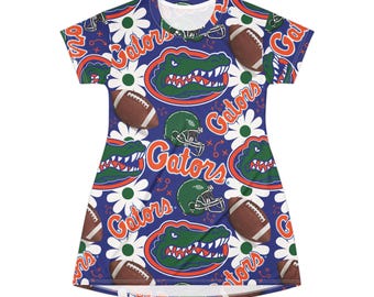 gator dresses blue and orange Orange and Blue Gator Dress, Game Day, College Apparel, Florida Gator Outfit, First Game, Tailgate Apparel, College Football, UF Gators