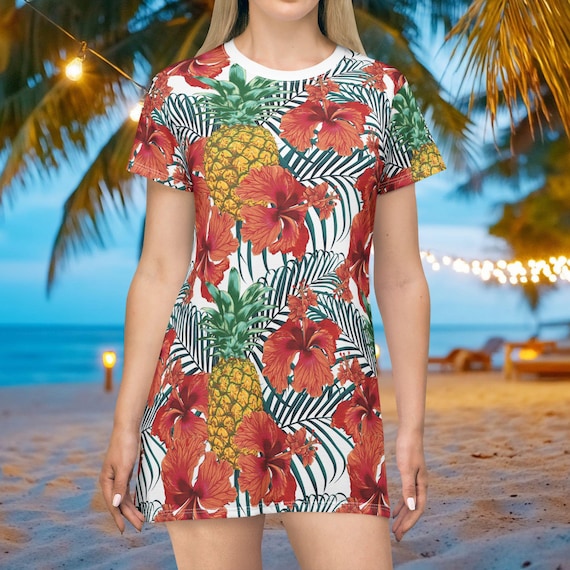 pineapple shirt dress Custom Face With Pineapple Hawaiian Cami Dress For Women