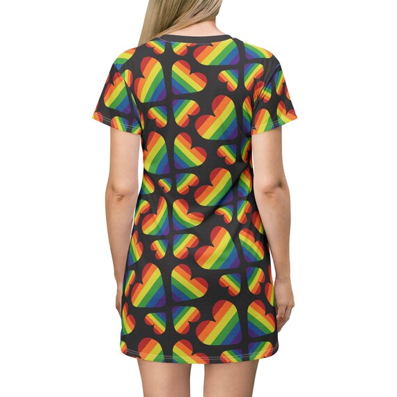 rainbow t shirt dress Rainbow Pride Flag T-shirt Dress