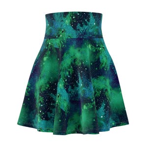 Galactic Womens Skater Skirt, Dance Skirt, Festival Wear, Summer Outfit, Space Themed Fashion, Unique Gift