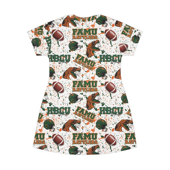 famu jersey dress Rattlers T-Shirt Dress, Comfortable Athletic Apparel, Game Day Dress, College Spirit Wear, Casual Summer Aw23
