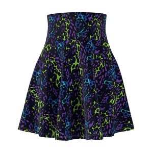 Vibrant Women&#39;s Skater Skirt, Colorful Animal Print, Summer Fashion, Casual Party Outfit, Trendy Skater Skirt, Festive Attire
