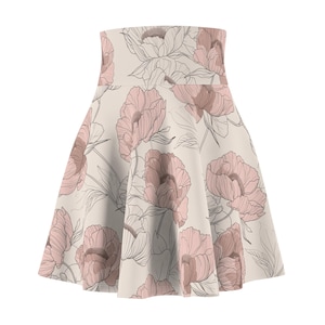 Floral Women&#39;s Skater Skirt, Spring Fashion Skirt, Casual Dress Skirt, Boho Chic Skirt, Birthday Gift Skirt, Flower Print Skirt