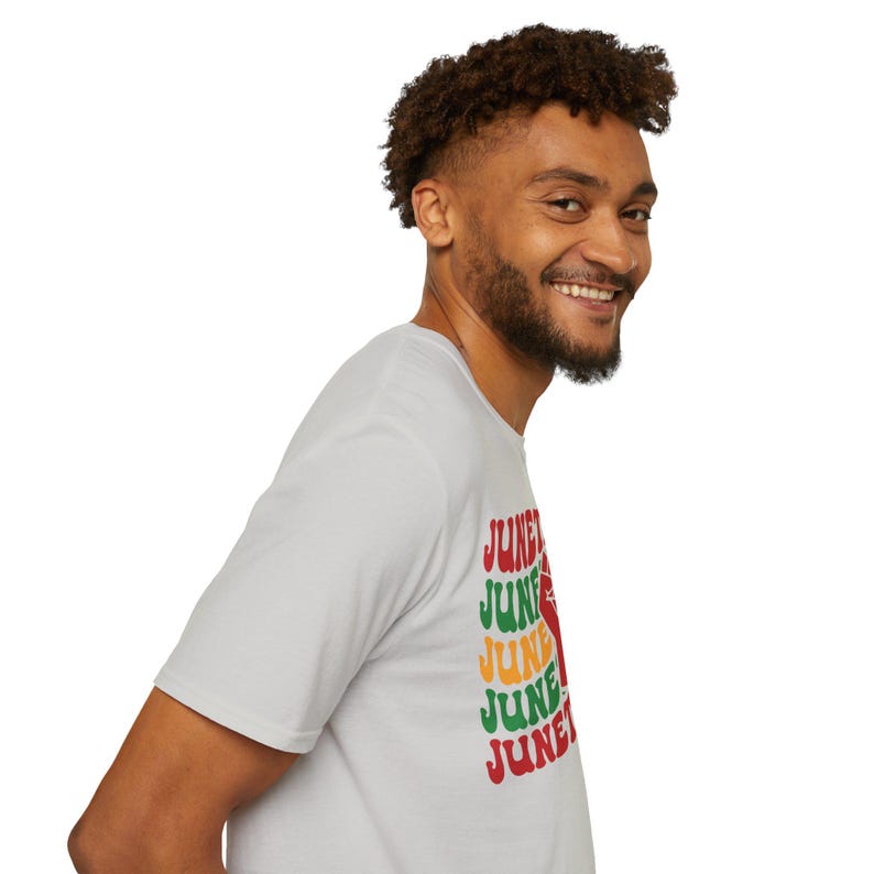 Juneteenth Celebration T-Shirt, Unisex Softstyle Tee, Afrocentric Gift, Summer Fashion, Equality Advocacy Shirt image 9