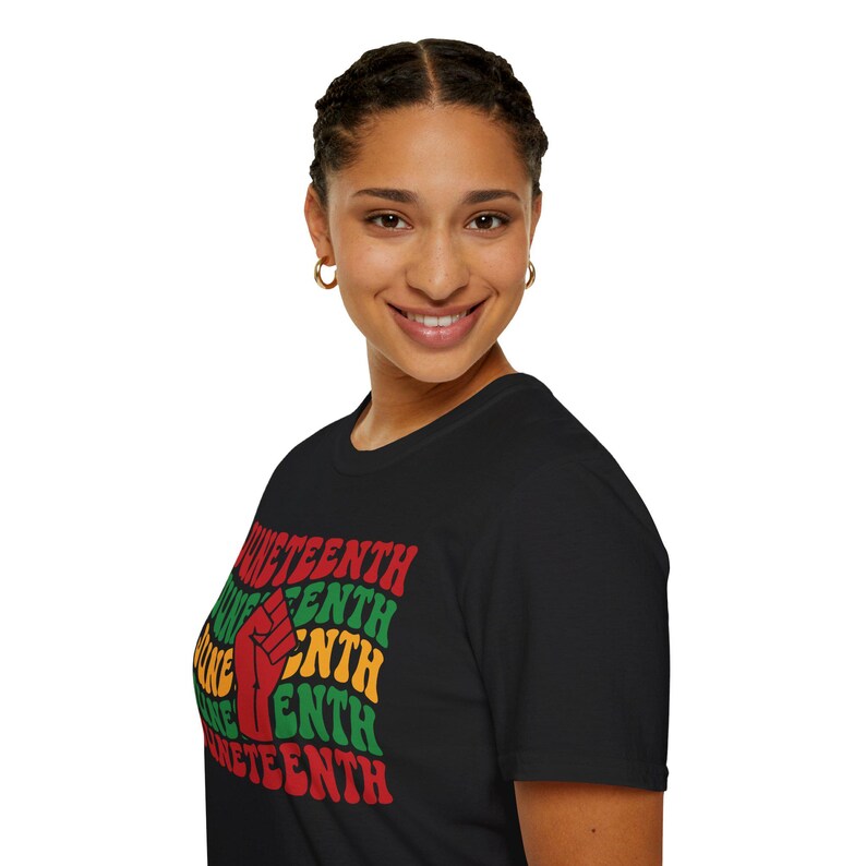 Juneteenth Celebration T-Shirt, Unisex Softstyle Tee, Afrocentric Gift, Summer Fashion, Equality Advocacy Shirt image 5