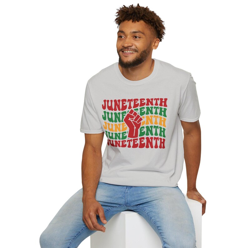 Juneteenth Celebration T-Shirt, Unisex Softstyle Tee, Afrocentric Gift, Summer Fashion, Equality Advocacy Shirt image 6