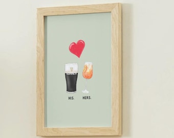 Guinness and aperol spritz digital print