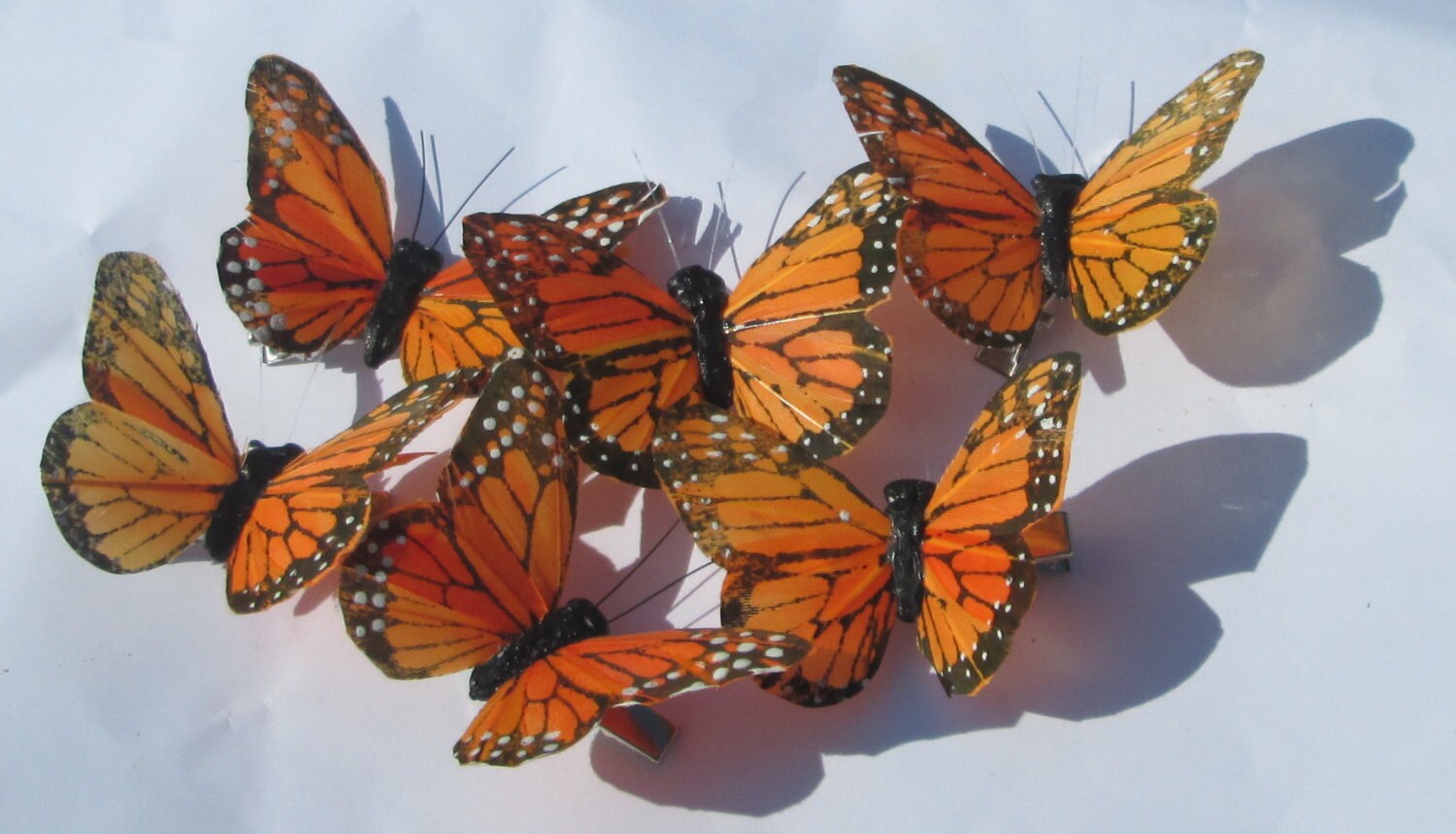 ONE (1) Butterfly Hair clip SOLD INDIVIDUALLY Monarch Butterfly feath…