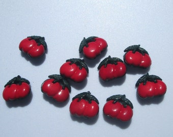 10 small cherry shank plastic buttons new destash supplies for crafting and sewing destash