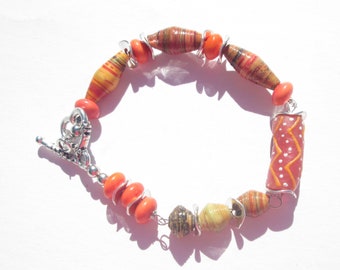 Bracelet Orange Eclectic Design handmade bracelet Gift for Her by Ziporgiabella