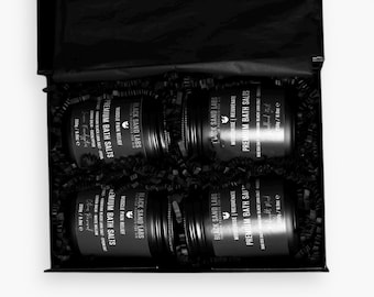 Dead Sea Bath Salt Gift Set for Men – Dead Sea, Hawaiian Black Lava & Epsom Salts – Bath Salt Sampler for Him – 4 x 100g / 250g