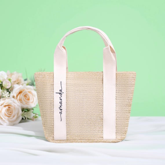 Bridesmaid Bags Bridesmaid Gifts Personalized Beach Bag Straw Bag Custom Name Tote Bag Bachelorette Gifts Bachelorette Bags Girls Trip Bags