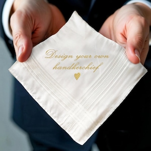 Custom Embroidered Handwritten Handkerchief, Wedding Handkerchief, Hankies For Groom, Bridal Handkerchief, Custom Embroidered Wedding Gift