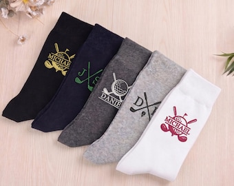 Custom Embroidered Golf Socks for Dad, Personalized Golf Gift for Him, Father's Day Gifts