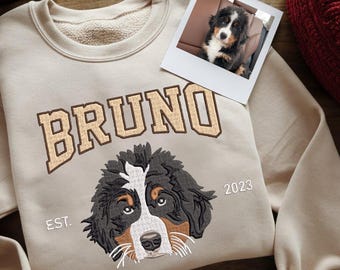 Varsity Custom Embroidered Dog Sweatshirt | Custom Dog