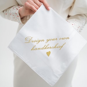 Custom Wedding Handkerchief, Embroidered Handkerchief For Mom, Wedding Gift For Dad, Personalized Bridal Hankie, Emotional Day Keepsake