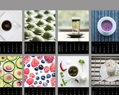 Kitchen calendar 2023, Food photo prints as mini wall calendar, Foodie gift idea for Christmas, Rustic wall decor