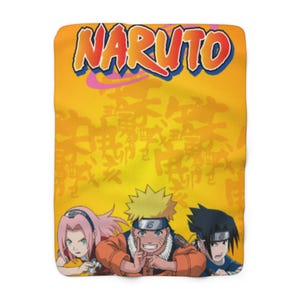 Naruto Anime Characters Sherpa Blanket | Naruto Logo, Sakura Naruto Sasuke