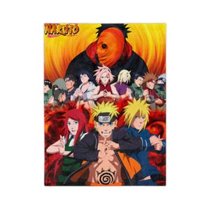 Naruto Characters Collage Blanket | Anime Velveteen Microfiber Blanket