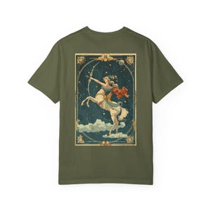 Vintage Schütze Sternzeichen Unisex T-shirt, Astrologie T-Shirt, Tarot Karte Print Shirt, Horoskop Kleidung, Mystic Sternzeichen Kleid