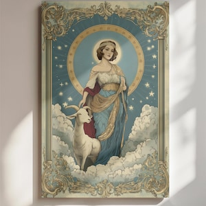 Widder Sternzeichen Kunst Astrologie Illustration Vintage Sternzeichen Zeichen Digitaldruck Celestial Widder Dekor Horoskop Wandkunst Mystische Astrologie Kunst
