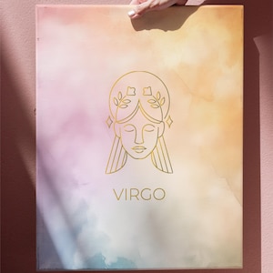 Virgo Zodiac Art Minimalist Virgo Wall Decor Celestial Digital Print Horoscope Art Astrology Poster Virgo Symbol Modern Zodiac Sign Art