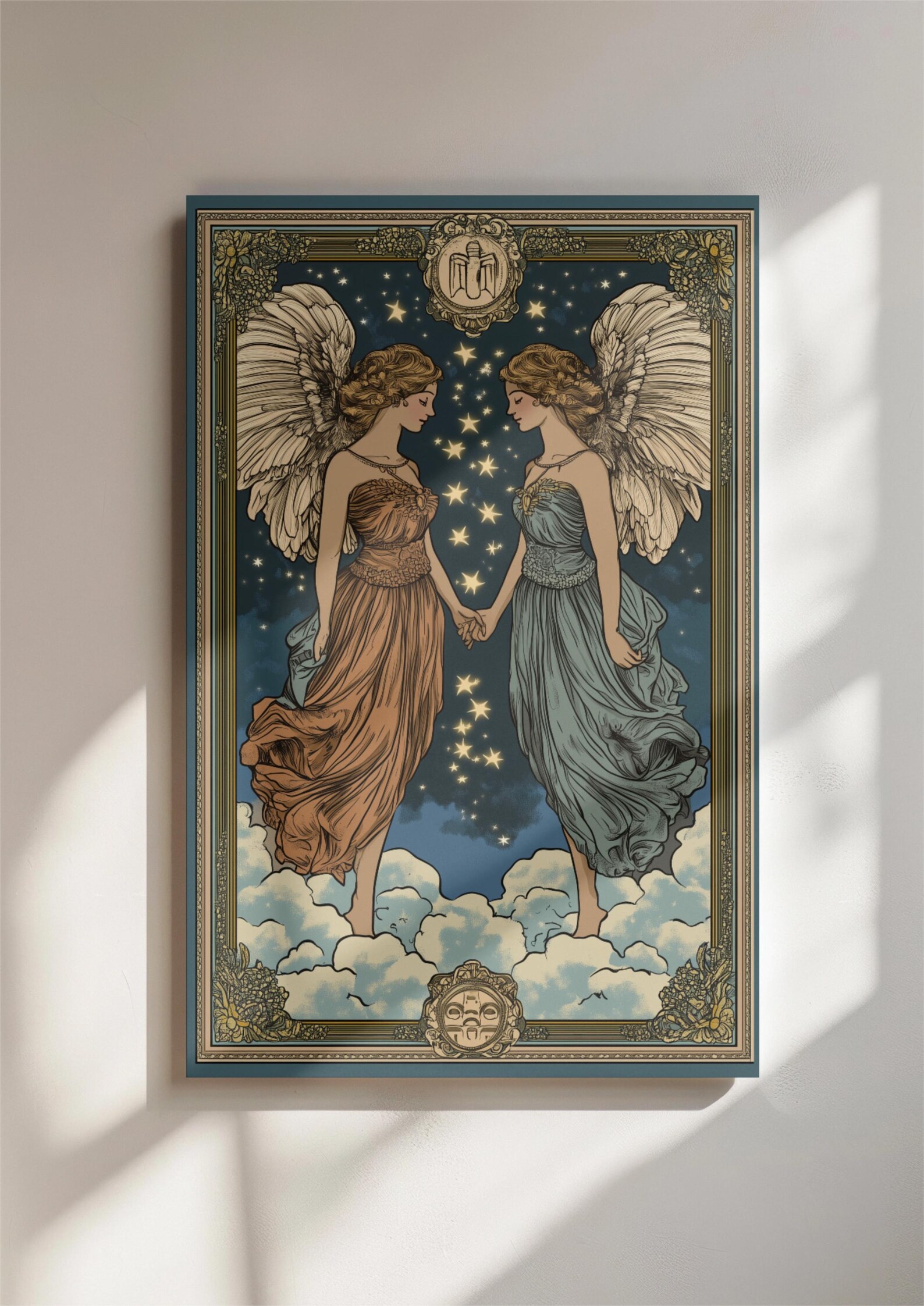 Gemini Zodiac Art Astrology Illustration Vintage Zodiac Sign Digital ...