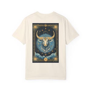 Vintage Tarot Karte Taurus Unisex T-Shirt Astrologie Grafik T-Shirt Sternzeichen Top Astrologische Kleidung Mystic Kleidung
