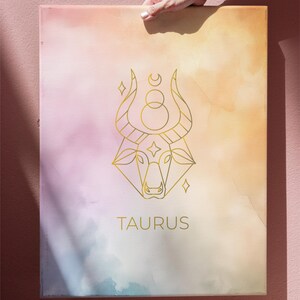 Taurus Zodiac Art Minimalist Taurus Wall Decor Celestial Digital Print Horoscope Art Astrology Poster Taurus Sign Modern Zodiac Watercolor