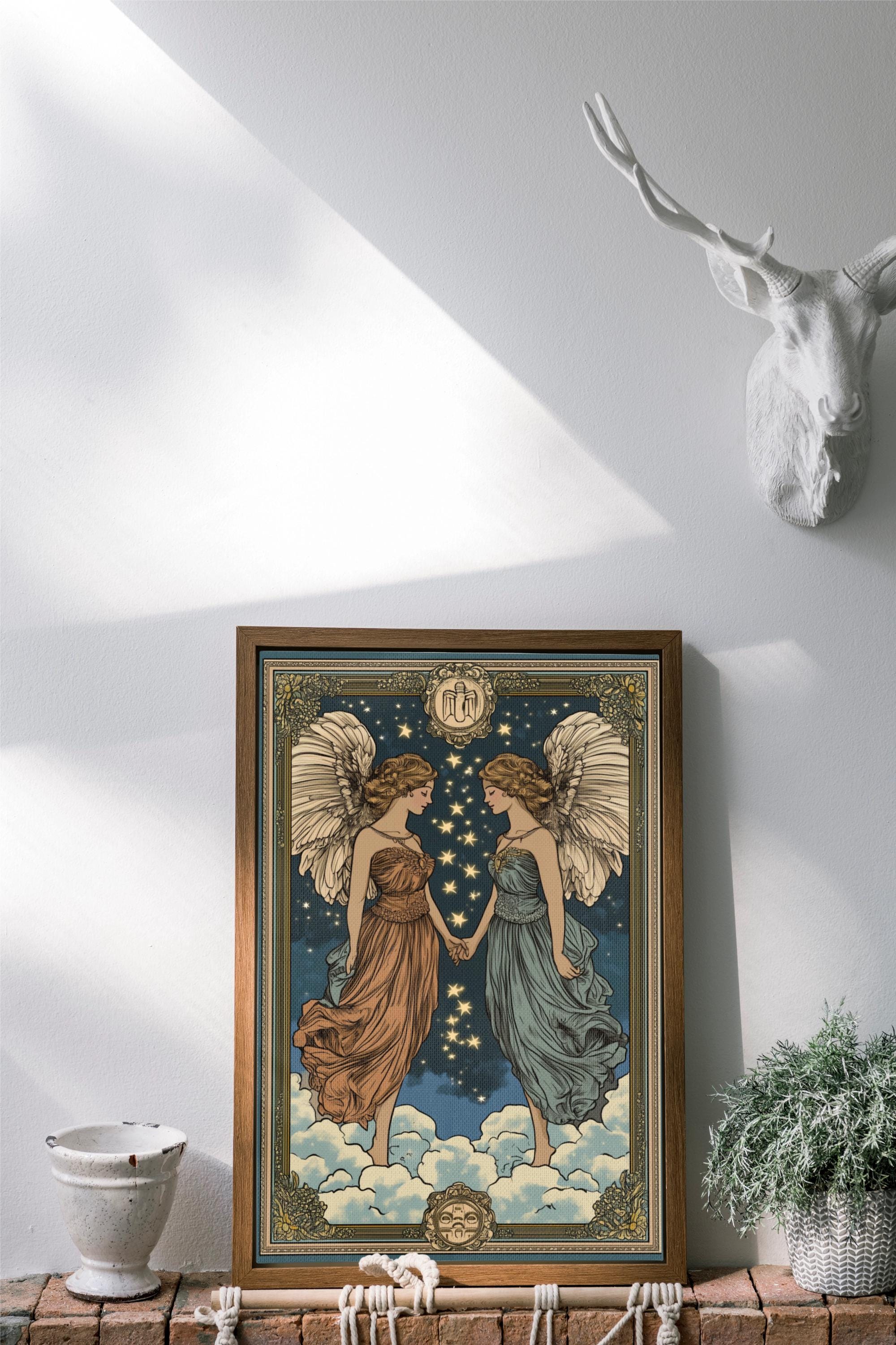 Gemini Zodiac Art Astrology Illustration Vintage Zodiac Sign Digital ...