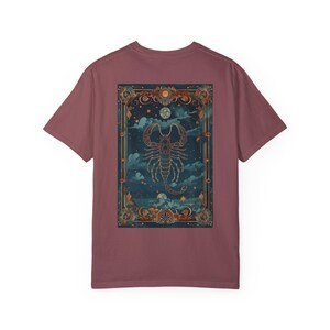 Astrologie Skorpion Sternzeichen Unisex Garment-Dyed T-shirt Vintage Tarot Karte Design Horoskop T-Shirt Konstellation Shirt mystische Kleidung