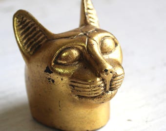 Statua di gatto basco, dea egizia, busto, testa, statuetta da altare