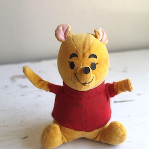 Original Disney 1966 : Winnie the Pooh Bear Plush Toy Vintage 1960s Yellow Velveteen Made in Japan