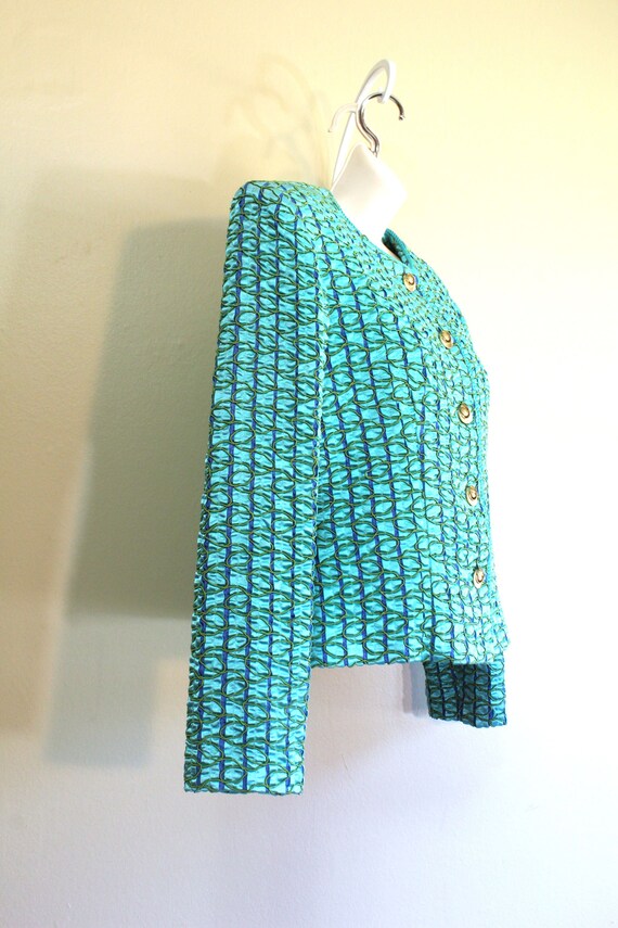 Womens Size M 8 Gay Boyer Blue Green Aqua Textura… - image 7