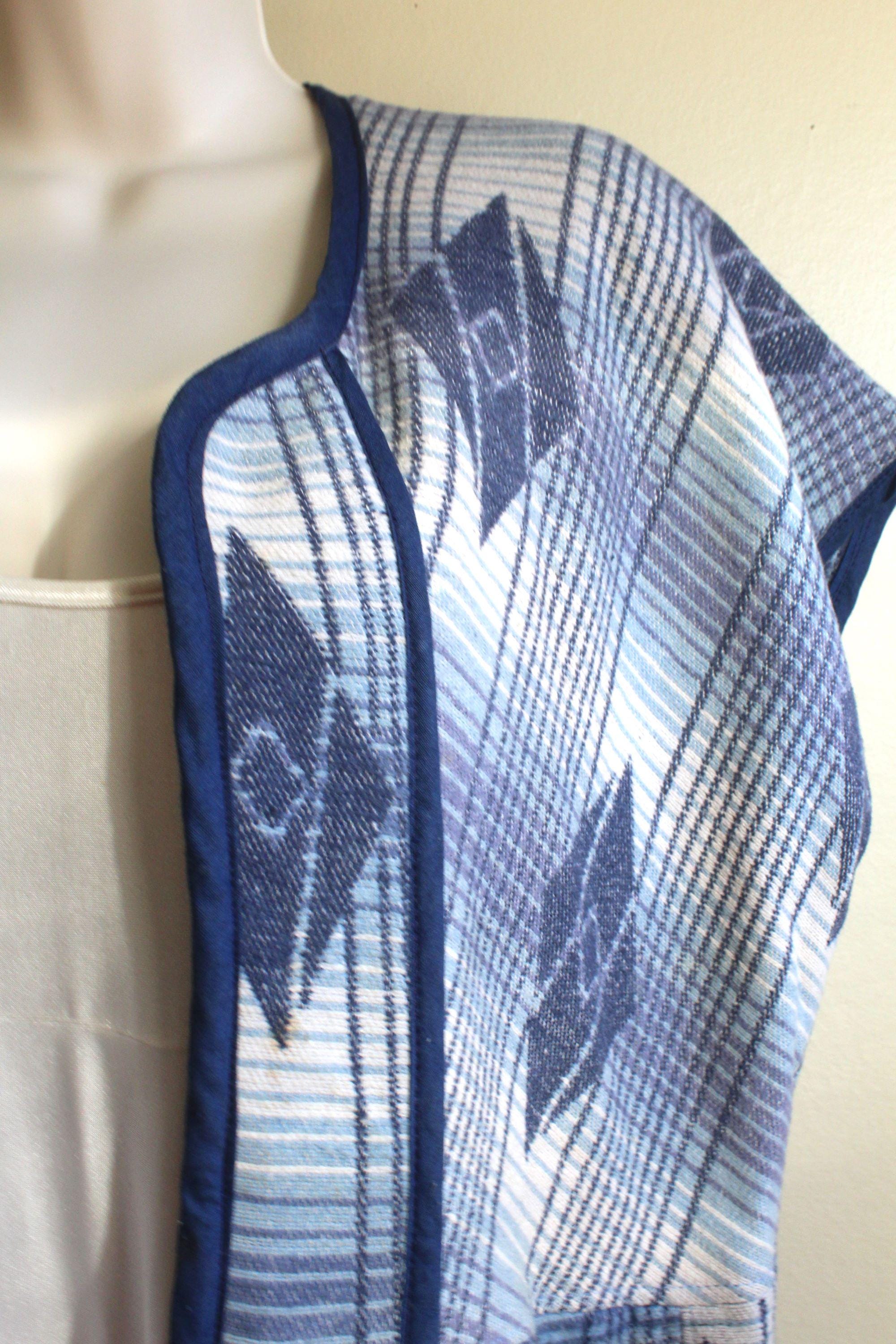 Upcycled Old Robe Handmade Upcycled 1920s Cotton Robe Vest - Art Deco Plaid, Size L - Etsy