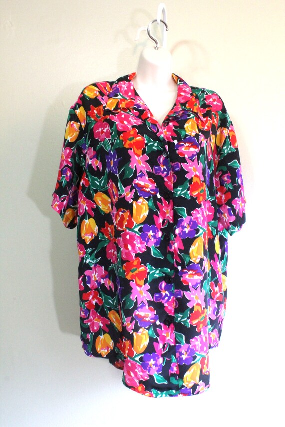 Impressions Womens size XL Polysilk Bright Floral… - image 5