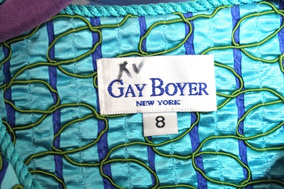 Womens Size M 8 Gay Boyer Blue Green Aqua Textura… - image 3