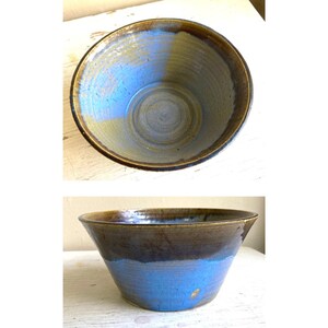 Handmade Large Rustic Studio Pottery Serving Bowl, Periwinkle