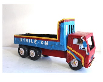 Handmade Metal Toy Truck Sculpture, Urban Outsider Art from DRC Congo