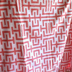 Max Studio Cotton Queen Duvet Cover Button Closure Coral White Geometric Bedding